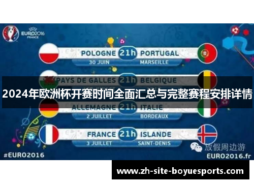 2024年欧洲杯开赛时间全面汇总与完整赛程安排详情 2024年欧洲杯开赛时间全面汇总与完整赛程安排详情